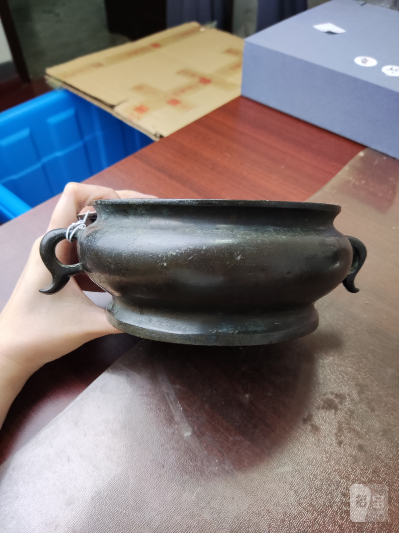 清 铜异形耳压经炉 - 图5